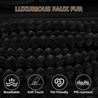 133.5" Black Corduroy Boneless Sectional Couches for Living Room, Oversized Plush U Shaped Cloud Couch Modular Sectional Sofa wi