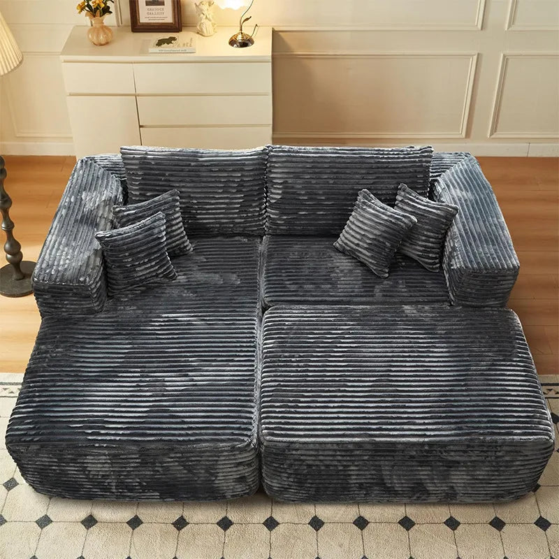 Compression sofa oversized recliner boneless  corduroy leisure chair double sofa