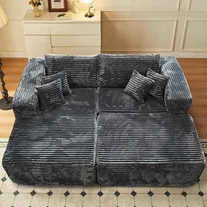 Compression sofa oversized recliner boneless  corduroy leisure chair double sofa