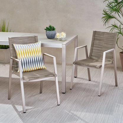 Steel Conversation Accent Furniture for Patio (Set of 2) for Porch, Backyard, Garden, Indoor