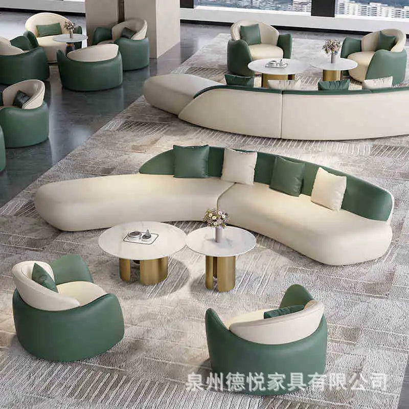 Business office meeting guests negotiation sofa sales office combination VIP