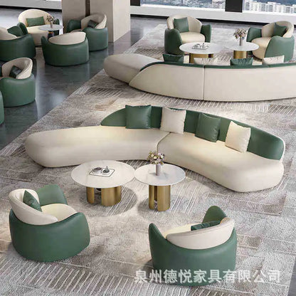 Business office meeting guests negotiation sofa sales office combination VIP