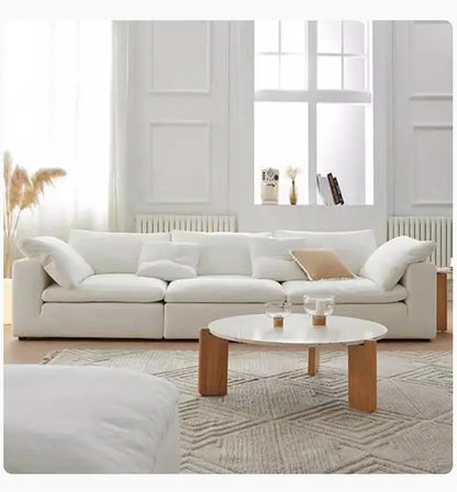 -For Modern Fabric L-Shape Three-Person Sofa Set with Sponge Filling for Living Room Gym & Villa Use&