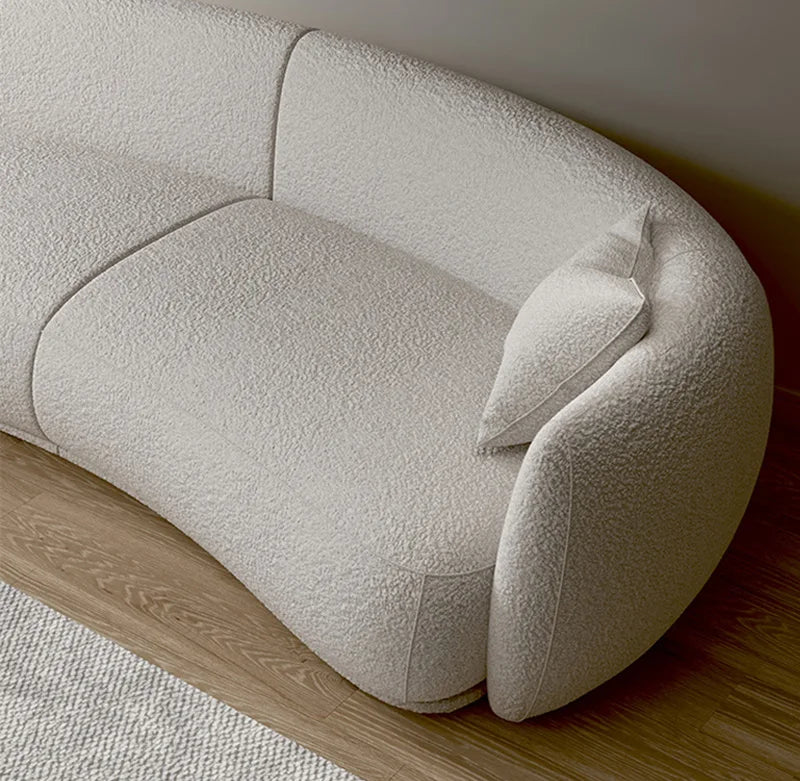 Nordic Minimalist Soft Lambswool Sofa Comfy Elegant 2/3/4-Seater Couch for Small Apartment Office Modern Home Living Room Sofas