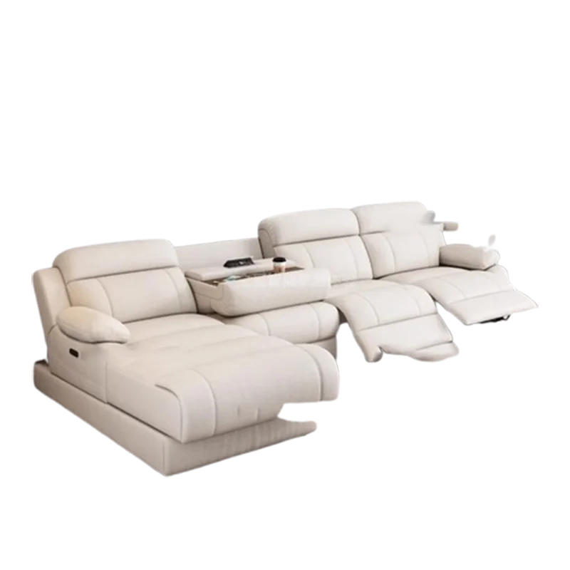 Aesthetic White Living Room Sofas Sleeping Real Leather Lazy Lounge Sofa Luxury Modern Soft Couch Wohnzimmer Furniture For Home