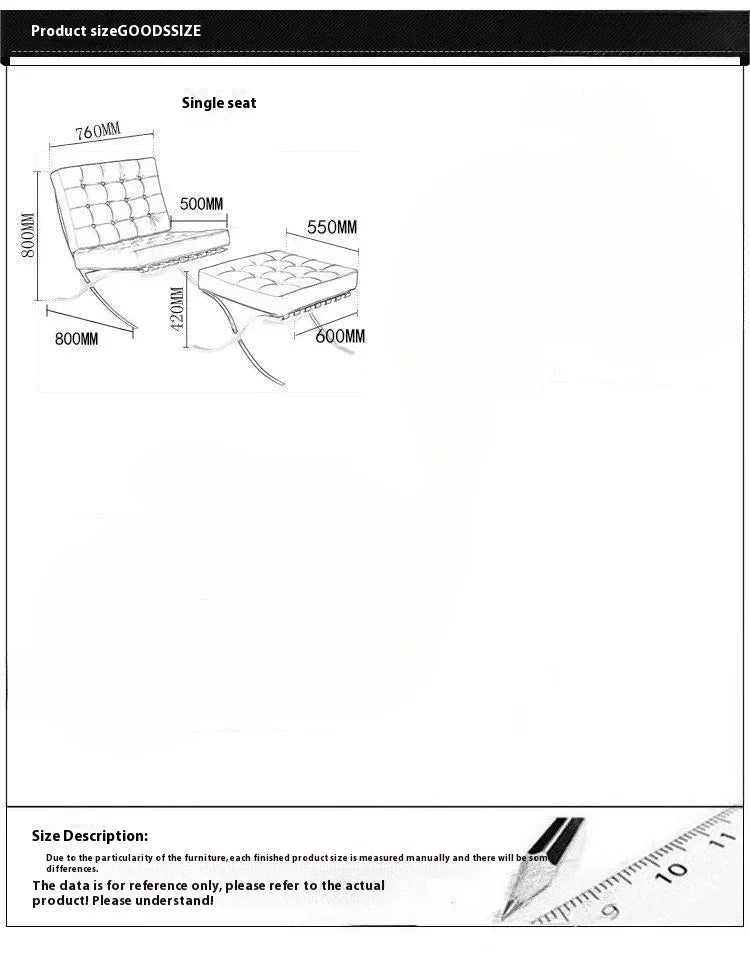 Barcelona Chair Nordic Single Sofa Italian Designer Seat Personality Lounge Chair Lounge Chair Retro Chairs designer
