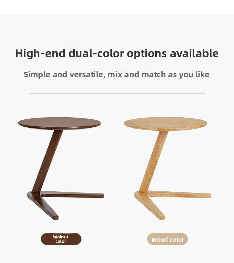Solid wood small coffee table household living room small round table sofa edge table
