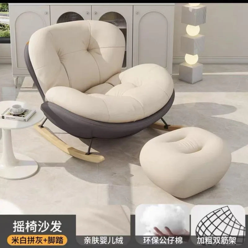 Lazy Snail Sofa Single Rocking Chair Super Soft Penguin Rocking Chair Balcony Living Room Leisure Lounge Chair Household Adult