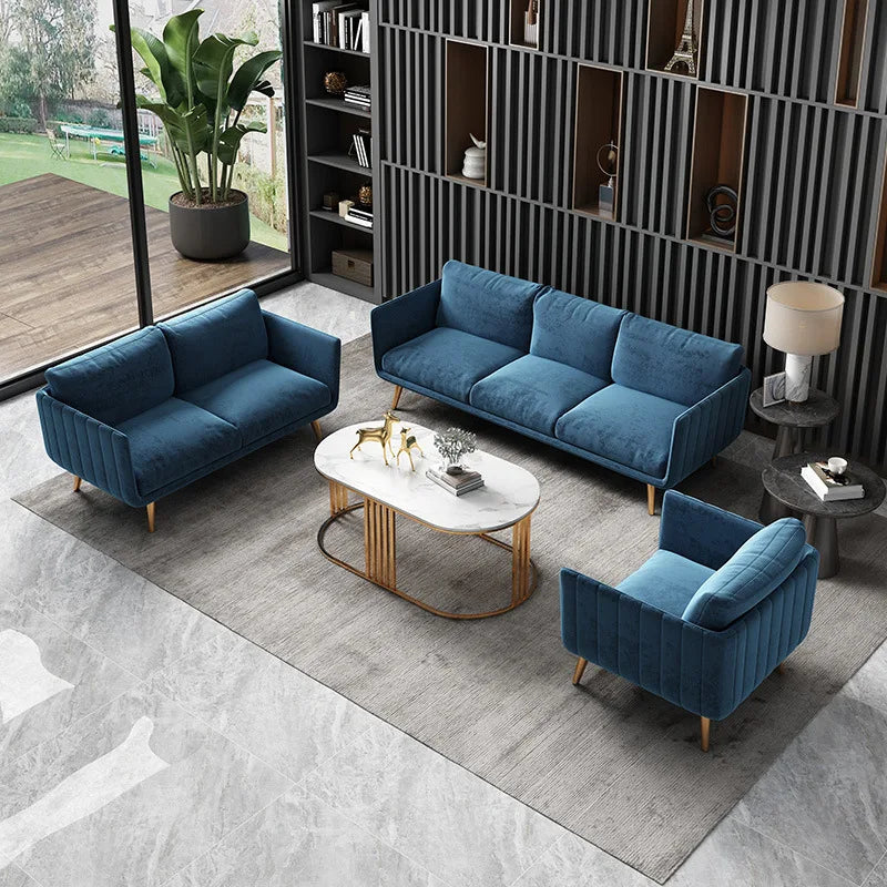 Office sofa Simple modern coffee table combination set Reception room Business meeting three-person sitting area sofa