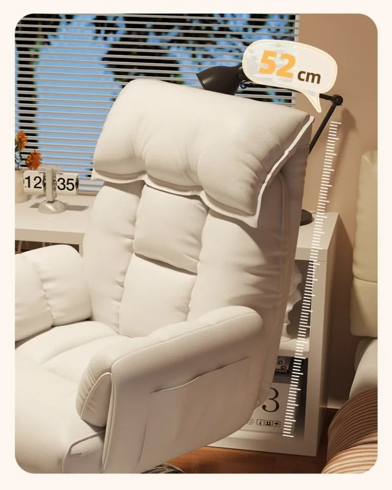 Computer Chair Office Backrest Lazy Sofa Chair Bedroom Reclining Seat Adjustable E-sports Chair Office Furniture with Footstool