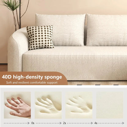 111" Modular Sectional Couches Luxury Modern Curved Back Sofa,Minimalist Comfy L-Shape Boneless Cloud Couch for, Customized