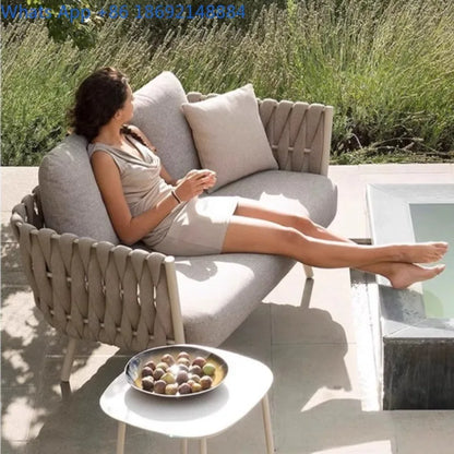 Outdoor Sofa Courtyard Outdoor Garden Terrace Balcony casual Sofa Rattan Woven Rattan Chair Furniture Combination