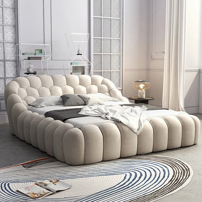 Luxury Double Bed Modern Floor Design Wooden Space Saving Japanese Soft Cheap Bed Comfortable Cama Solteiro Unique Furniture