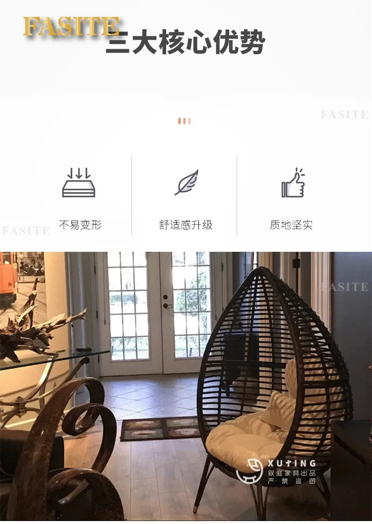Internet celebrity swing outdoor balcony lazy hanging chair rattan nest cradle