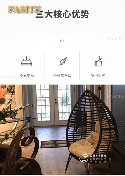 Internet celebrity swing outdoor balcony lazy hanging chair rattan nest cradle