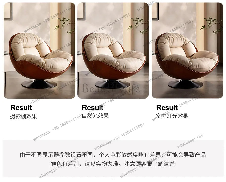 yj9 Light luxury modern leisure swivel chair, Nordic recliner advanced lazy