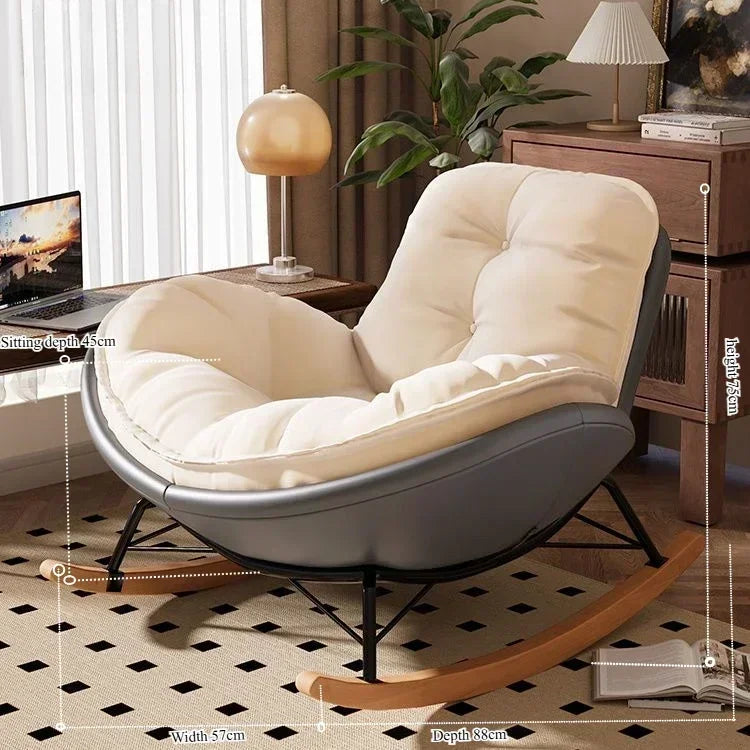 Chair Rocking Chair Lazy Lounge Chair Sofa Single Comfortable Lounge Chairs Living Room Bedroom Household Indoor Leisure Chairs