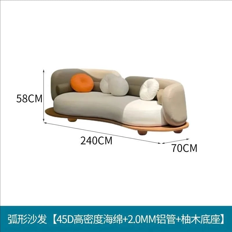 Outdoor teak courtyard Nordic style open-air famous villa anti-corrosion solid wood goose soft stone sofa