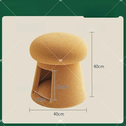 Creative Cat Nest Shoe Changing Stool Household Cream Style Mushroom Low Stool Entrance Entrance Storage Stool Multi-functional