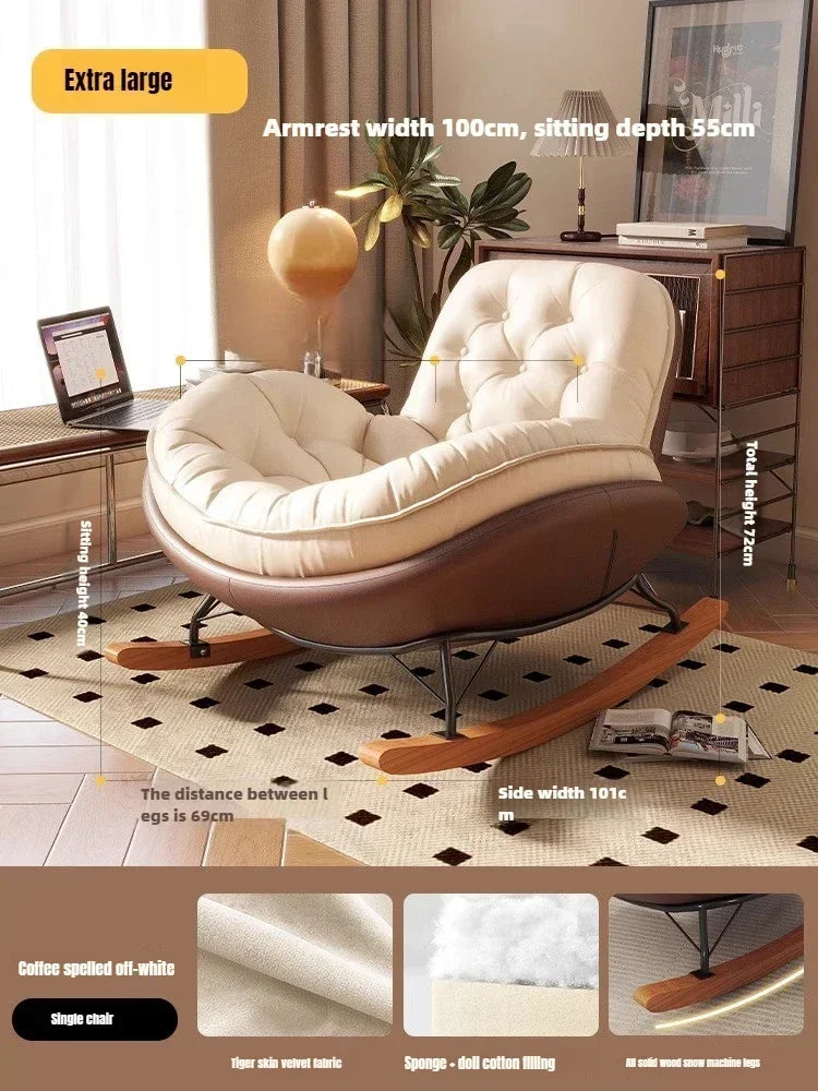 Simple Penguin Rocking Chair,Balcony Sofa,Home Leisure Chair,Living Room Honeycomb Lazy Leisure Rocking Chair Recliner Chairs