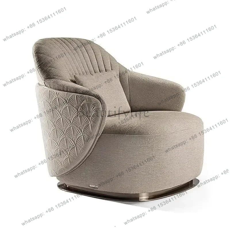 Asmt52 Italian light luxury design single sofa chair modern villa living room home fabric leisure chair