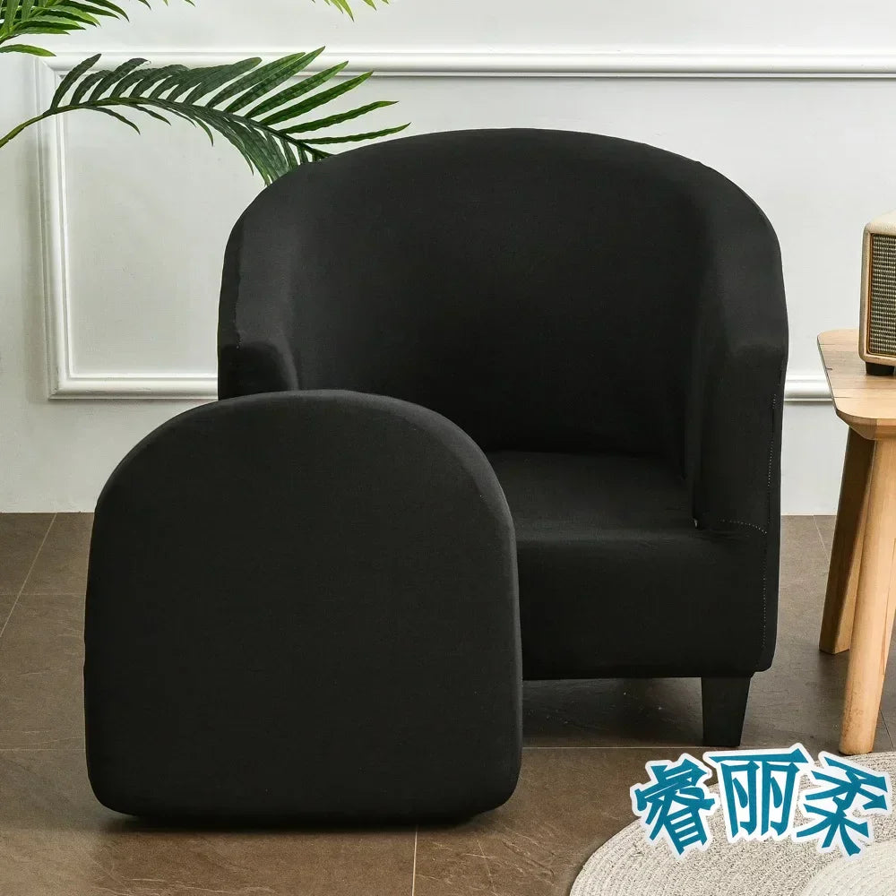 Stretch Club Chair Slipcover 2 Piece Printed Tub Chair Slipcover Stretch Armchair Cover Single Sofa Cover Furniture Protector