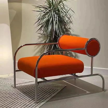 Stainless Steel Single Sofa Recliner Italian Living Room Furniture Home Leisure Back Armchair Designer Fabric Living Room Chairs