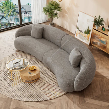 Hot Sale Modern Luxury Living Room Furniture White Couch Living Room Sofas Curved Velvet Sofa Set Fabric Sofa for Home
