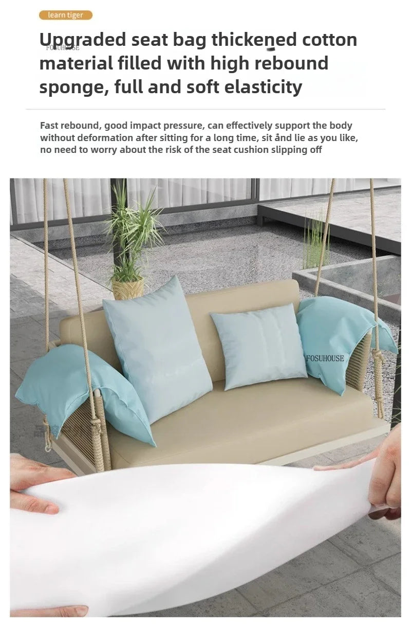 Nordic Patio Swings Indoor Balcony Hanging Basket Chair Home Single Double Rope Hanging Basket Hanging Chairs Outdoor Furniture