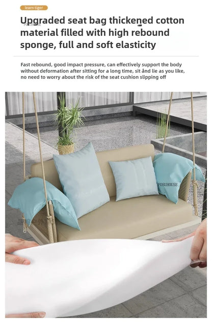 Nordic Patio Swings Indoor Balcony Hanging Basket Chair Home Single Double Rope Hanging Basket Hanging Chairs Outdoor Furniture