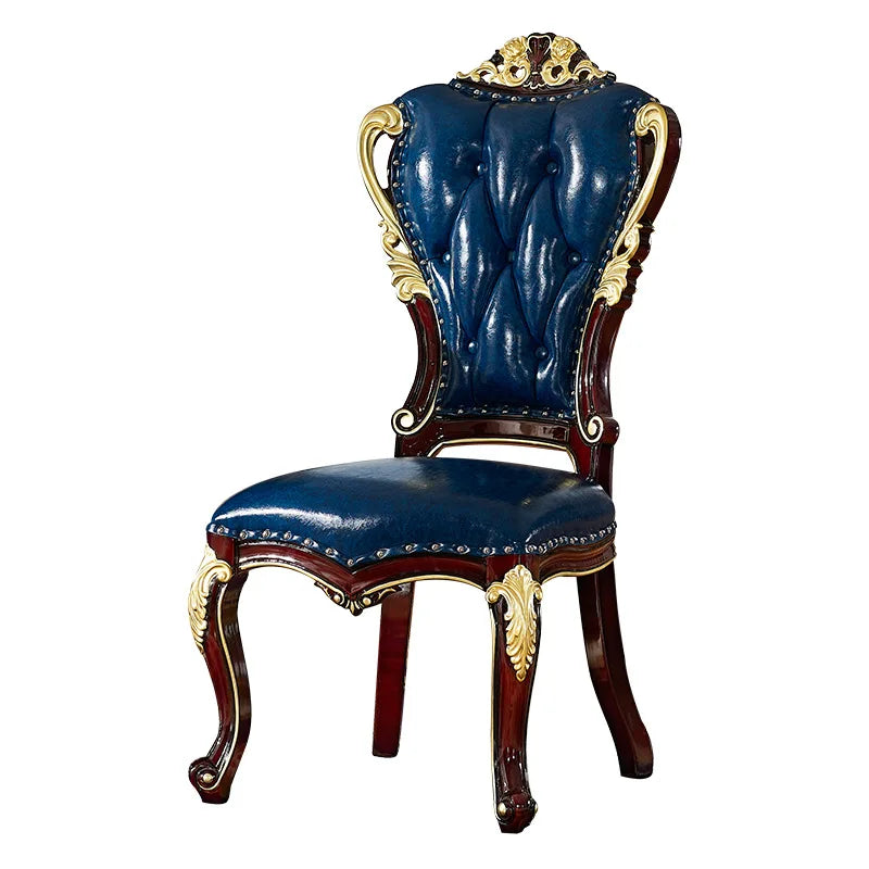 SGF European-style Marble Solid Wood Dining Table Carved Dining Table and Chair Set