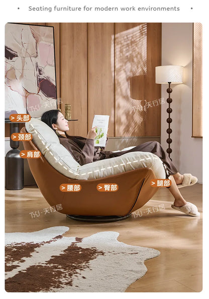 Medieval style rotating nest chair single sofa chair living room balcony home light luxury leisure