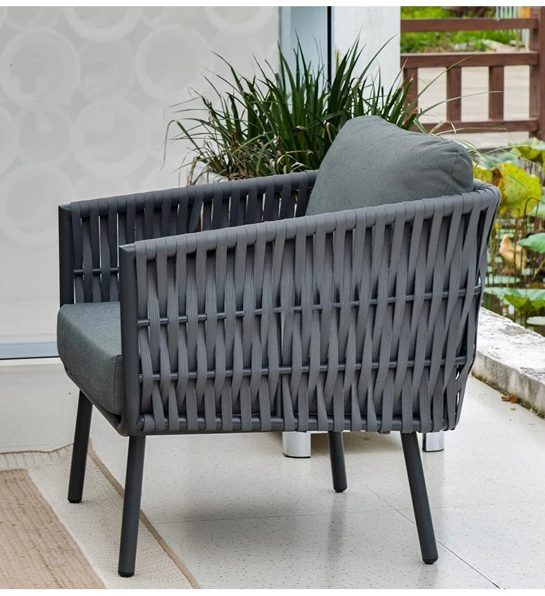 Outdoor villa courtyard rattan sofa furniture hotel bed and breakfast balcony sofa chair bed and breakfast terrace garden sofa c