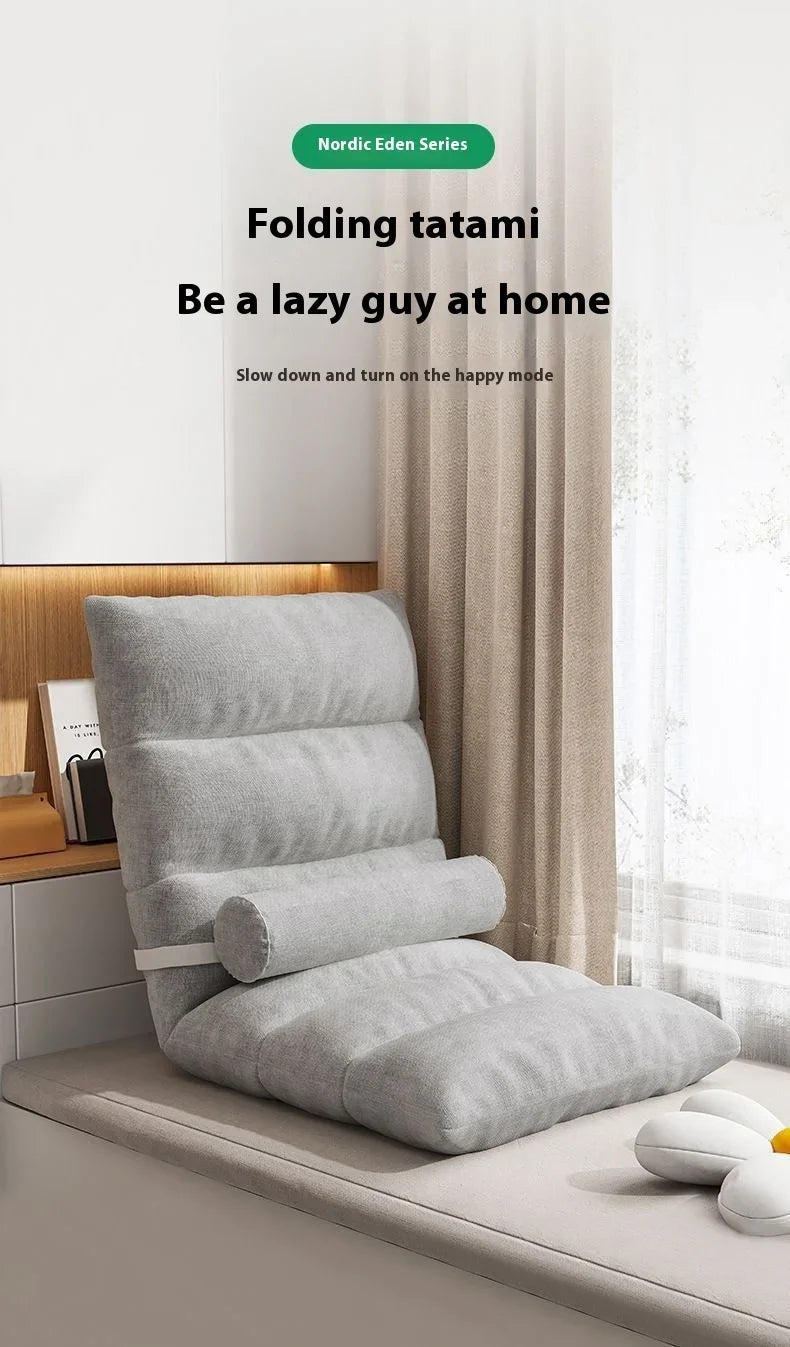 Folding Backrest Chair, Lazy Sofa, Bedroom, Dormitory, Single Seat Cushion, Bed Backrest, Bay Window, Balcony Tatami