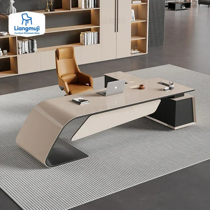 Designer Modern Office Desks Asthetic Luxury Storage Drawers Writing Executive Desk L Shaped Study Escritorios Office Furniture