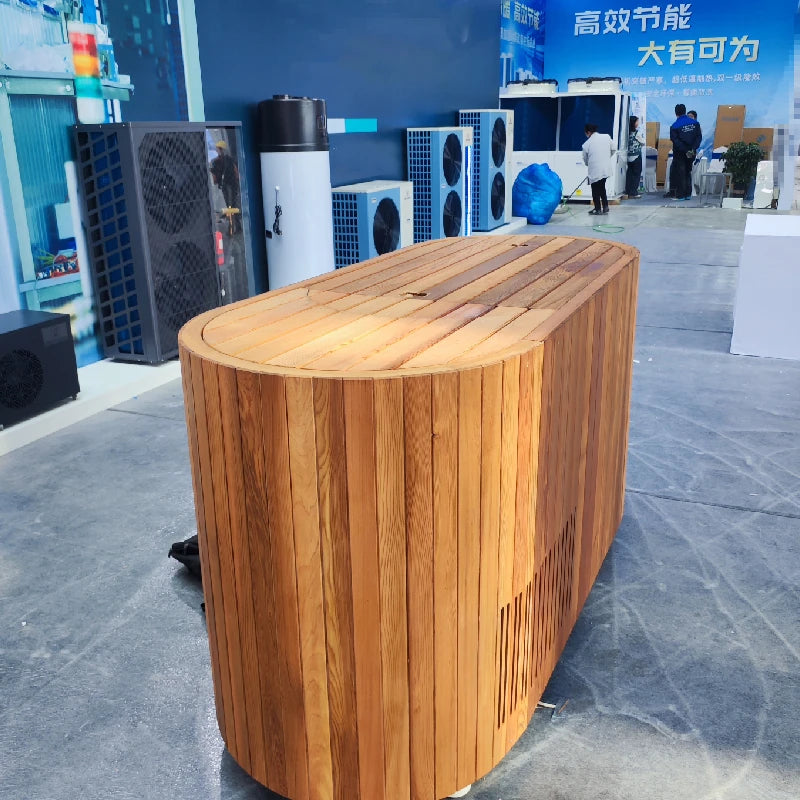 z Factory Outdoor Wooden Ice Bath Cold Plunge Stainless Steel Liner Cold Soaking Sport Recovery