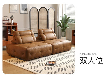 Adults Sleep Living Room Couch European Brown Villa Modular Corner Sectional Sofa Double Lounge Leather Canape Salon Furniture