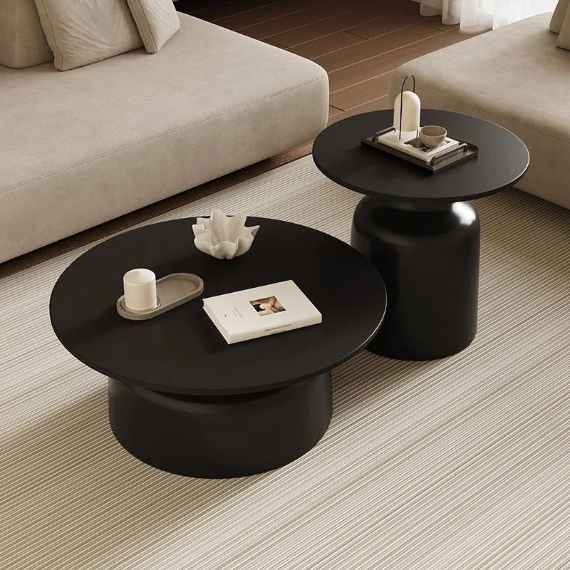Modern Cream-style Coffee Round Table for Small Space Living Room Japanese Style Minimalist Furniture Living Room Side Table
