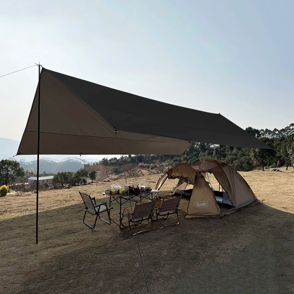 Oxford Large Tarp Waterproof 4x6m Sun Shelter Outdoor Camping Awning Tent Big Tarp Shade Canopy for Family Beach Hiking