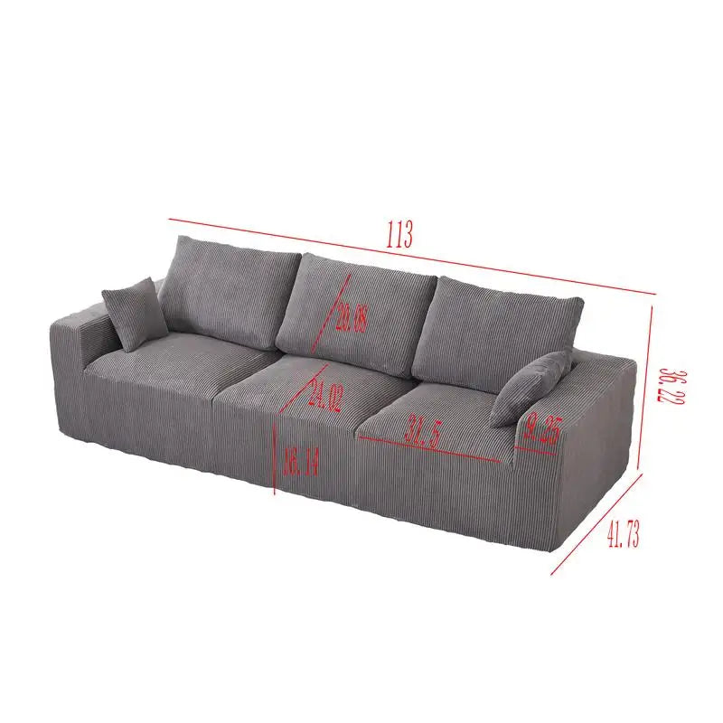Modular U-Shaped Couch Sofa for Living Room, 113