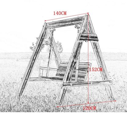Advanced Wooden Patio Swings Balcony Villa Courtyard Fashion Patio Swings Hotel Simplicity Outdoor Furniture Columpiar Lsqq