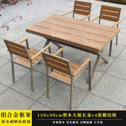 Courtyard table and chair outdoor balcony waterproof and sunscreen garden outdoor leisure table and chair combination