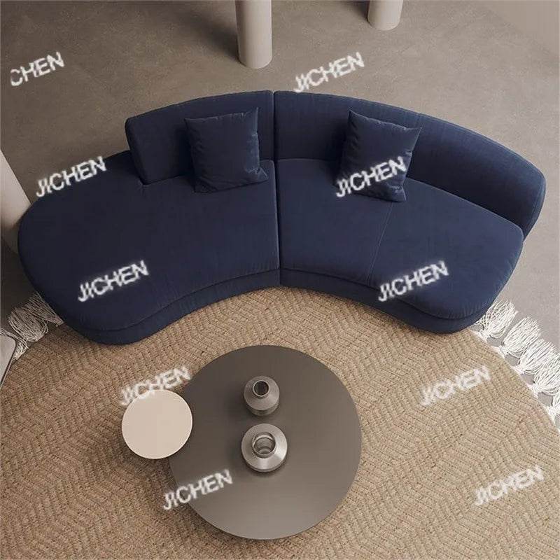 Semicircular Curved Sofa Special-shaped Burgundy Beauty Salon Clothing Store Hotel Lobby Office Lounge Area Reception