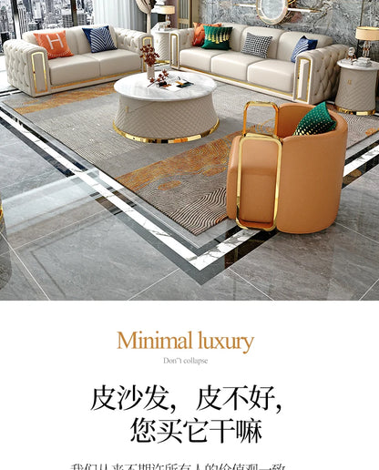 A2-7   new light luxury leather sofa living room combination size modern simple first-layer cowhide sofa