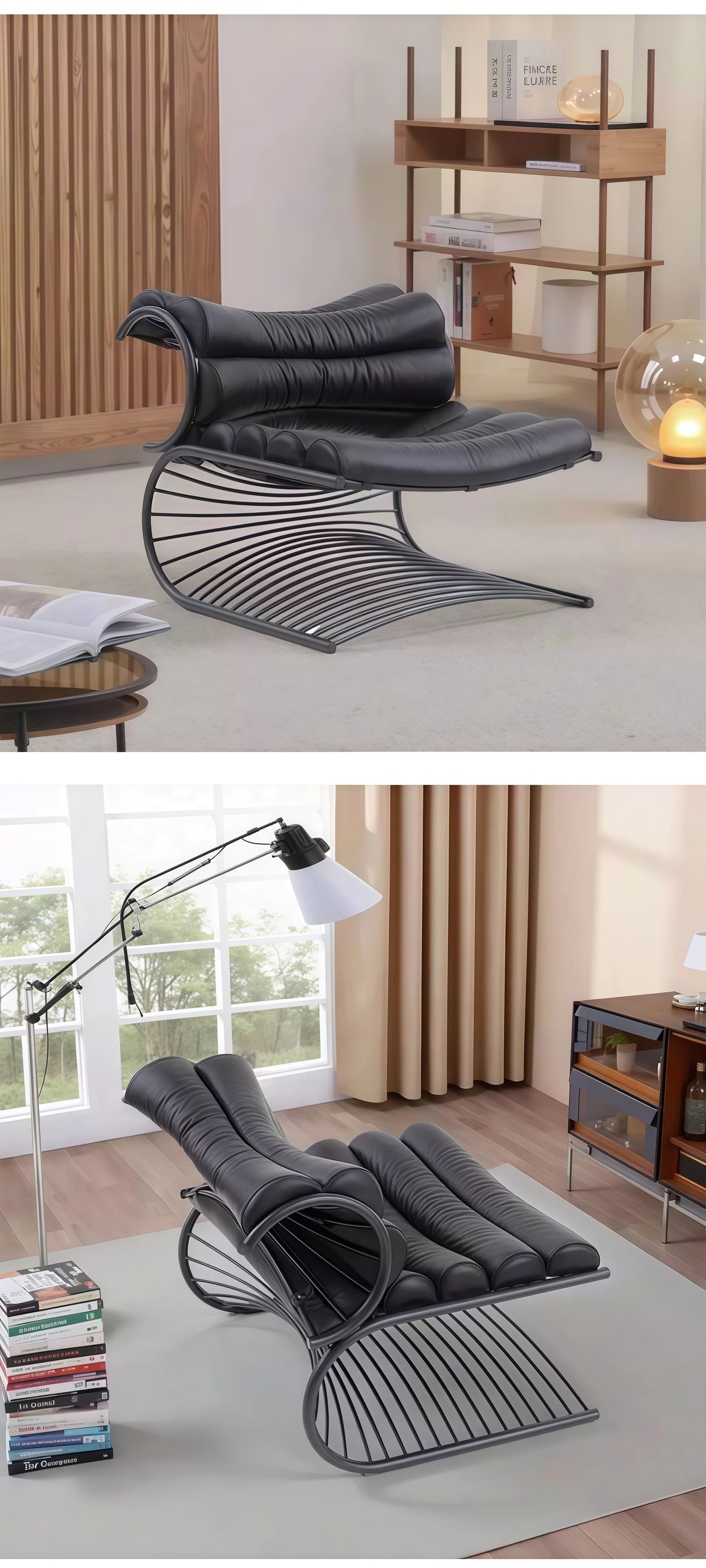 Nordic designer single back lounge chair creative hardware special-shaped home living room ergonomic model