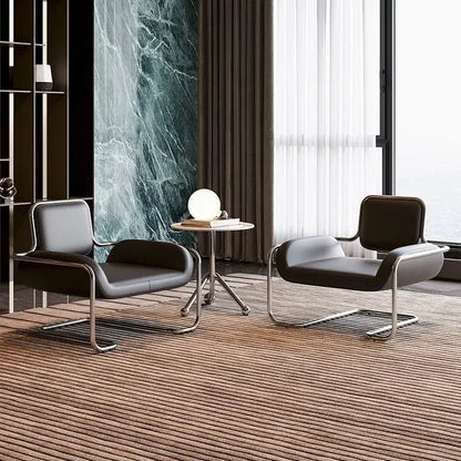 Nordic Designer Medieval Stainless Steel Light Luxury Minimalist Living Room Reception Leisure Single Chair Special-shaped Chair