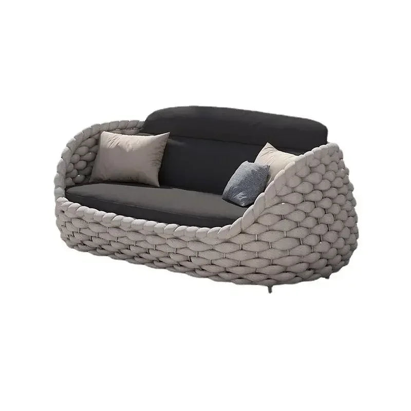 Outdoor Rattan Sofa Courtyard Combination Double Chair Leisure Terrace Villa Living Room Balcony Outdoor Seat Furniture Home