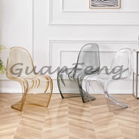 Transparent Plastic Chair Living Room Relax Backrest Waiting Cafe Chair Hotel Acrylic Design Dining Stool Nordic Furniture