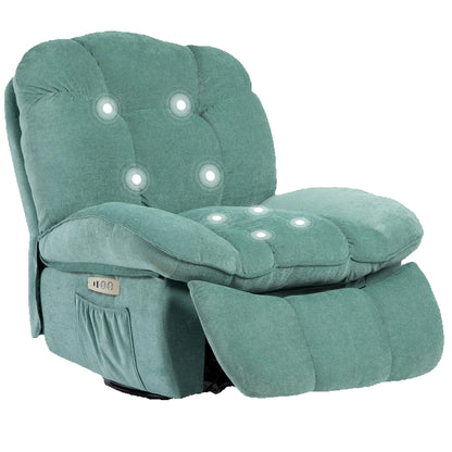 Electric massage and relaxation armchair in mint green, multi-piece airbag massage sofa, adjustable and swivel armchair