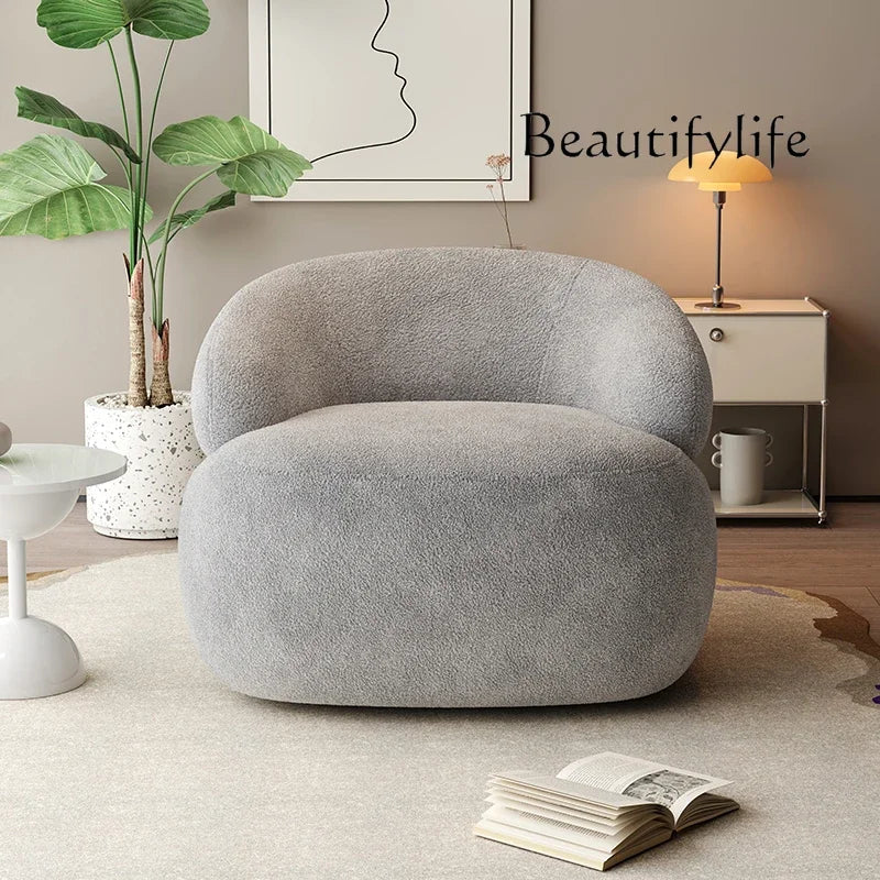 Italian light luxury fabric rotating leisure chair balcony single Nordic modern minimalist designer living room sofa